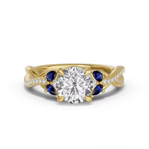 Papillon Twist Pavé Sapphire Engagement Ring