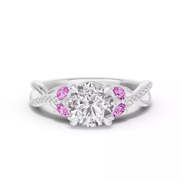 Papillon Twist Pavé Pink Sapphire Engagement Ring