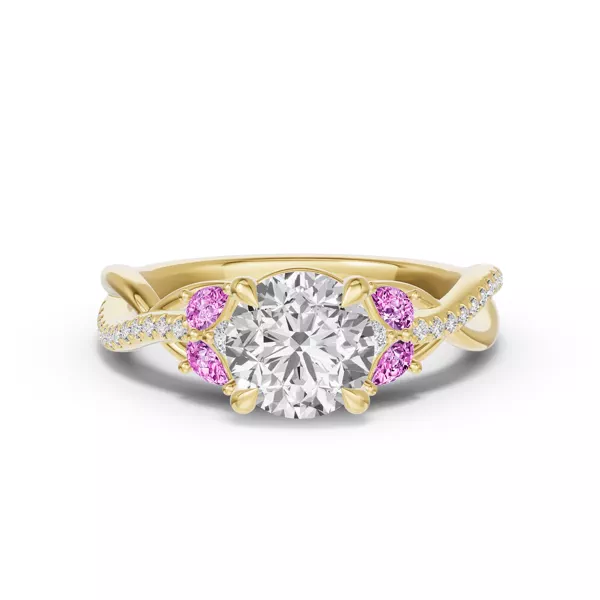 Papillon Twist Pavé Pink Sapphire Ring