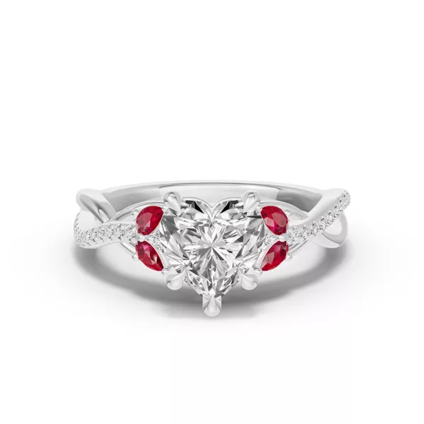 Setting Papillon Twist Pavé Ruby