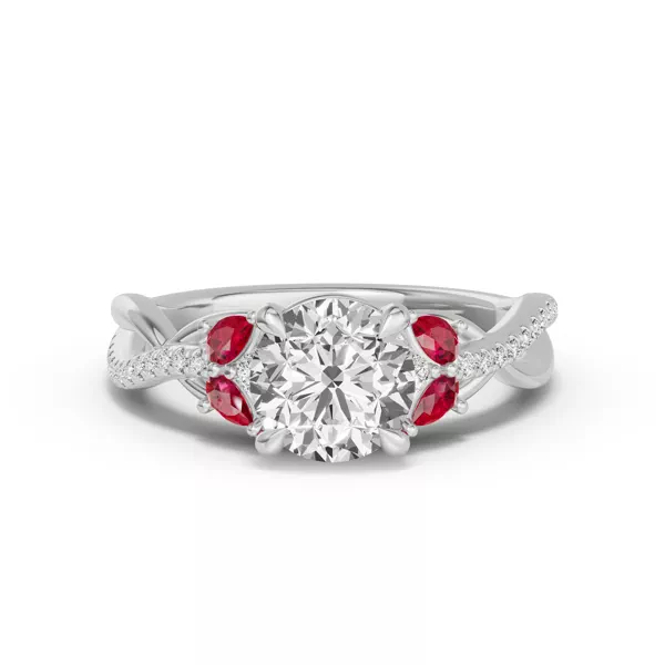 Papillon Twist Pavé Ruby Engagement Ring
