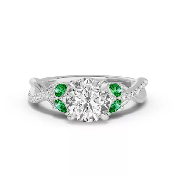 Papillon Twist Pavé Tsavorite Engagement Ring