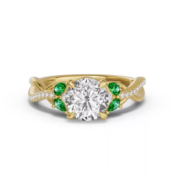Papillon Twist Pavé Tsavorite Engagement Ring