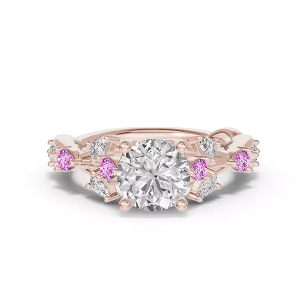 Botanical Twist Pink Sapphire Engagement Ring