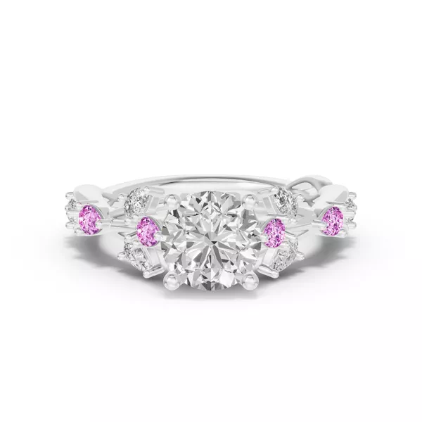 Botanical Twist Pink Sapphire Engagement Ring