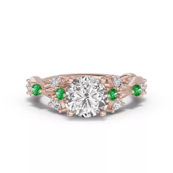 Botanical Twist Tsavorite Engagement Ring