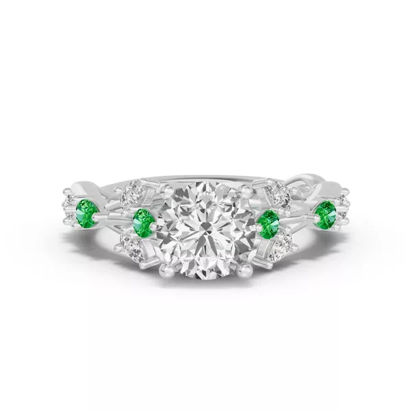 Botanical Twist Tsavorite Engagement Ring