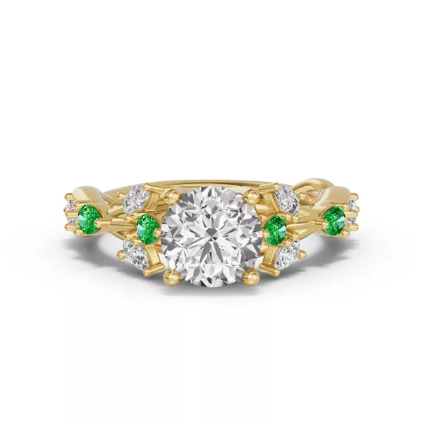 Botanical Twist Tsavorite Engagement Ring