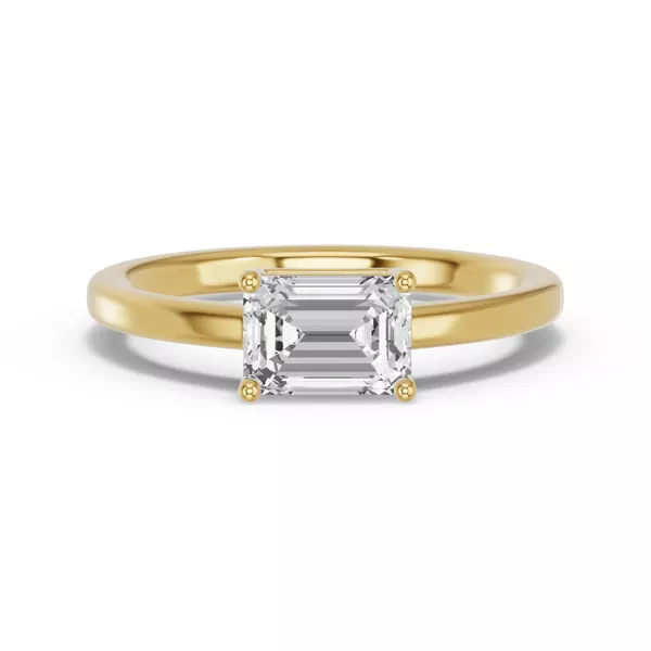 Emerald-Cut Lab Diamond East-West Ring