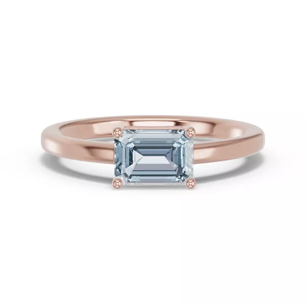 Emerald-Cut Aquamarine East-West Ring