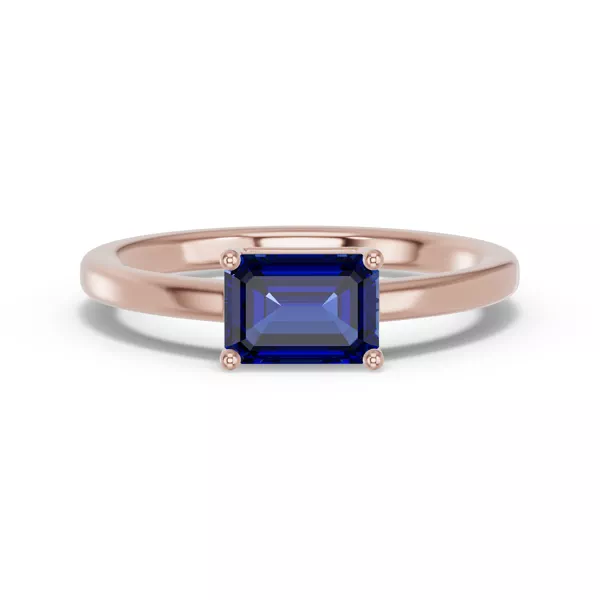 Emerald-Cut Sapphire East-West Ring