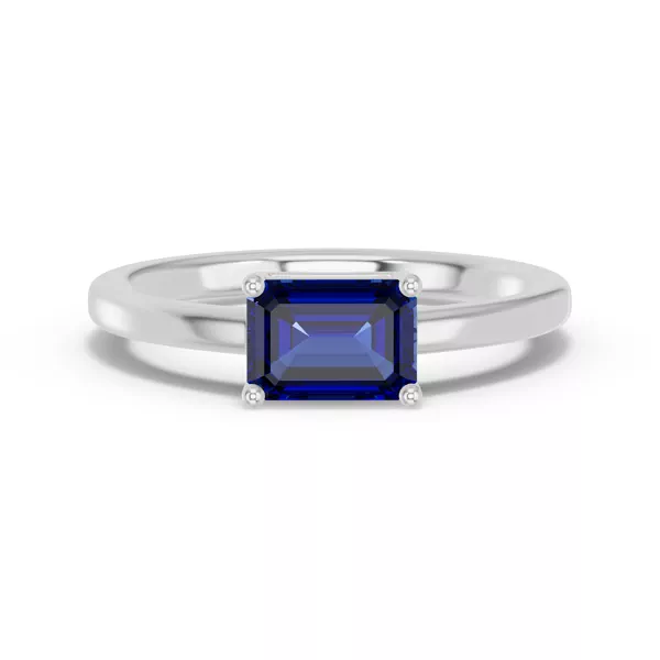 Emerald-Cut Sapphire East-West Ring