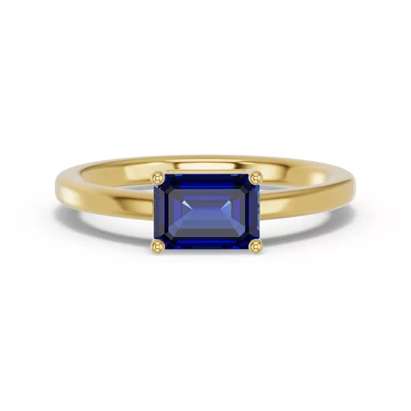 Emerald-Cut Sapphire East-West Ring