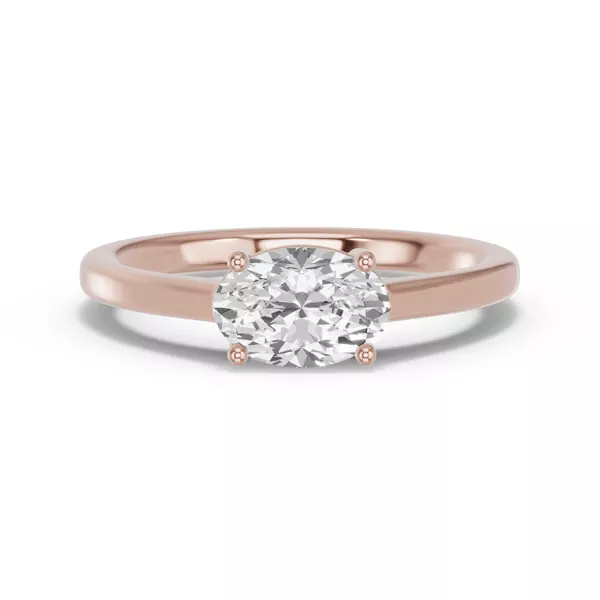 Oval Lab Diamond East-West Ring