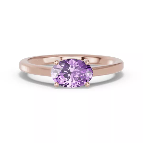 Oval Amethyst East-West Ring