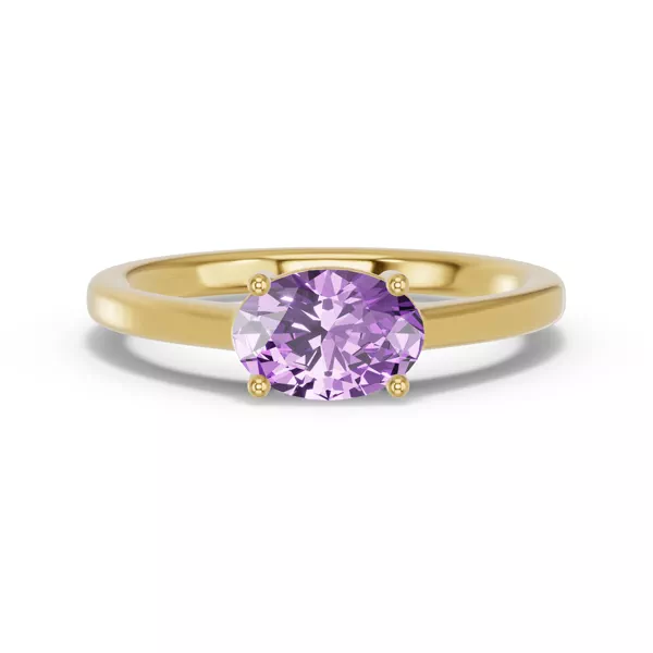 Oval Amethyst East-West Ring