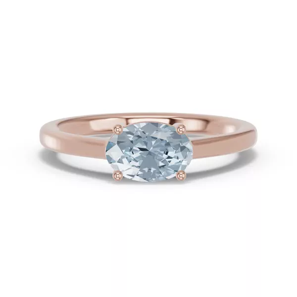 Oval Aquamarine East-West Ring