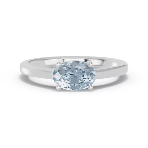 Oval Aquamarine East-West Ring