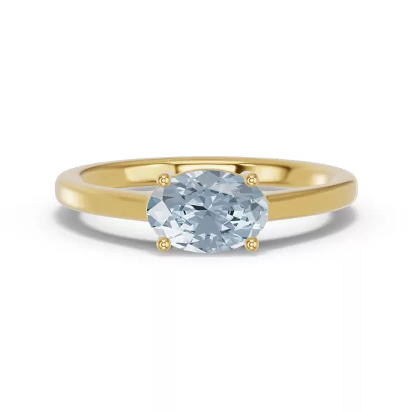 Oval Aquamarine East-West Ring