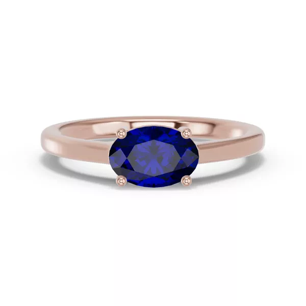Oval Sapphire East-West Ring