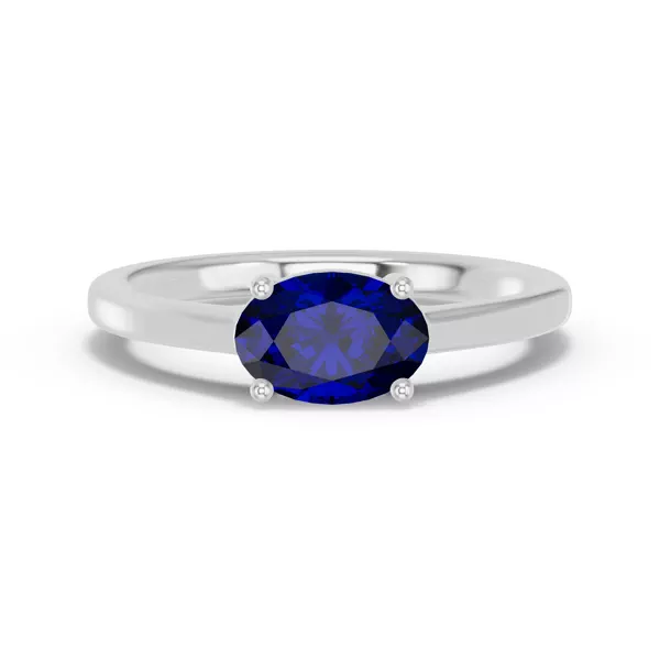 Oval Sapphire East-West Ring