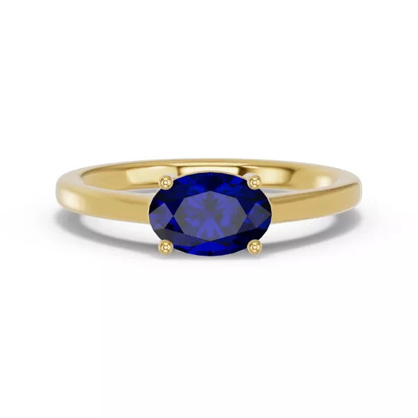Oval Sapphire East-West Ring