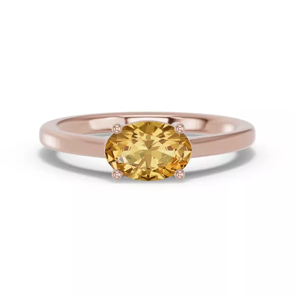 Oval Citrine East-West Ring