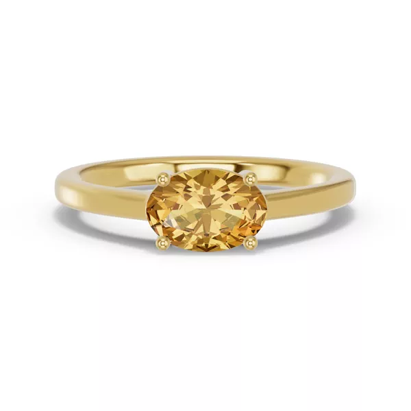 Oval Citrine East-West Ring