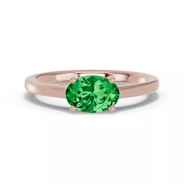 Oval Emerald East-West Ring