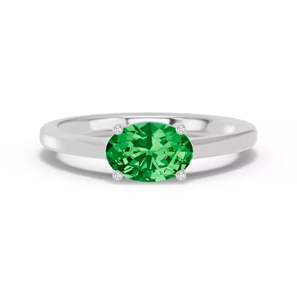 Oval Emerald East-West Ring