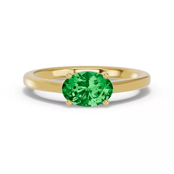 Oval Emerald East-West Ring