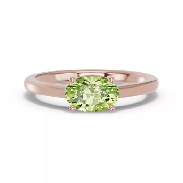 Oval Peridot East-West Ring