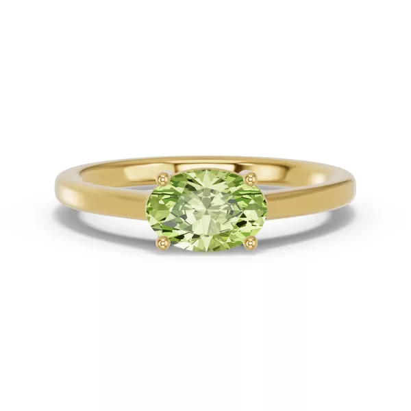 Oval Peridot East-West Ring