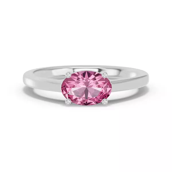 Oval Pink Tourmaline East-West Ring