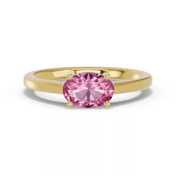 Oval Pink Tourmaline East-West Ring