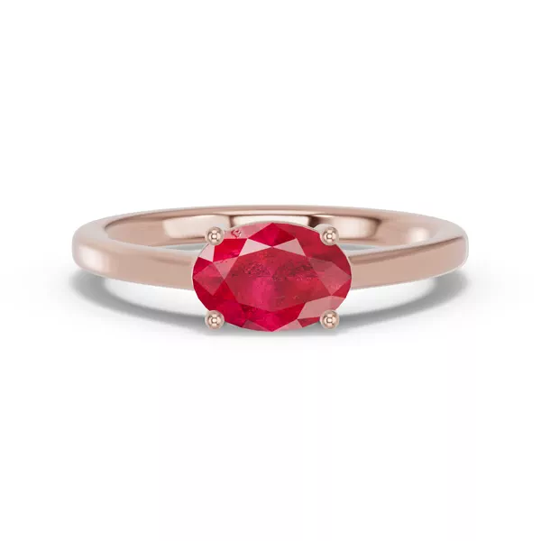 Oval Ruby East-West Ring