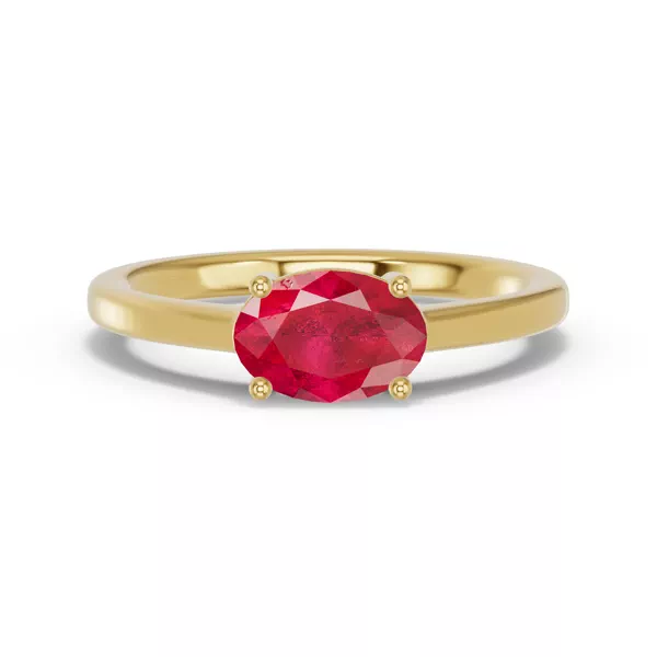 Oval Ruby East-West Ring