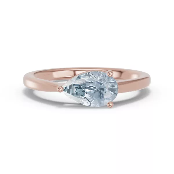 Pear-Shaped Aquamarine East-West Ring