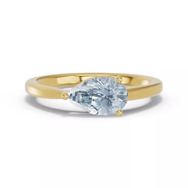 Pear-Shaped Aquamarine East-West Ring