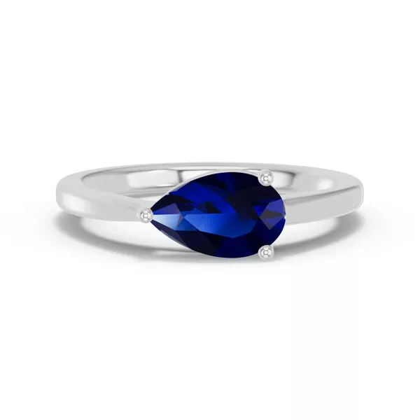 Pear-Shaped Sapphire East-West Ring