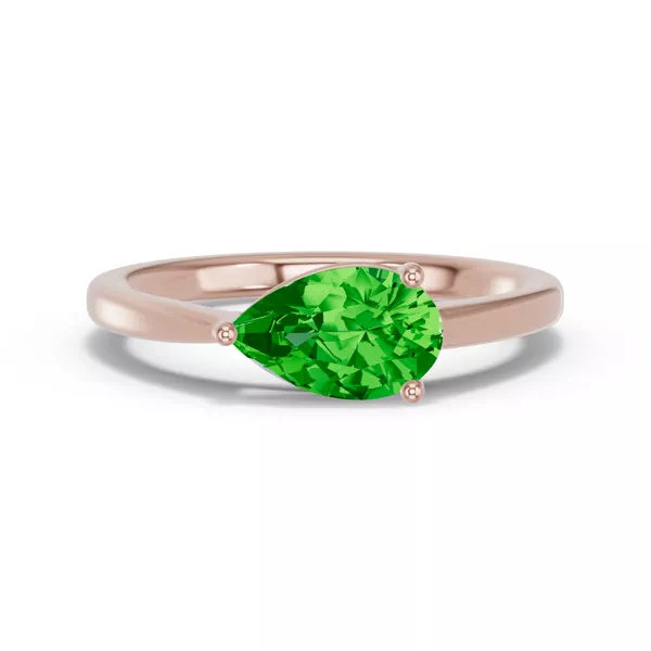 Pear-Shaped Tsavorite East-West Ring