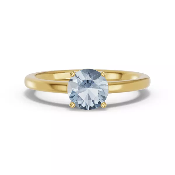Round Aquamarine East-West Ring
