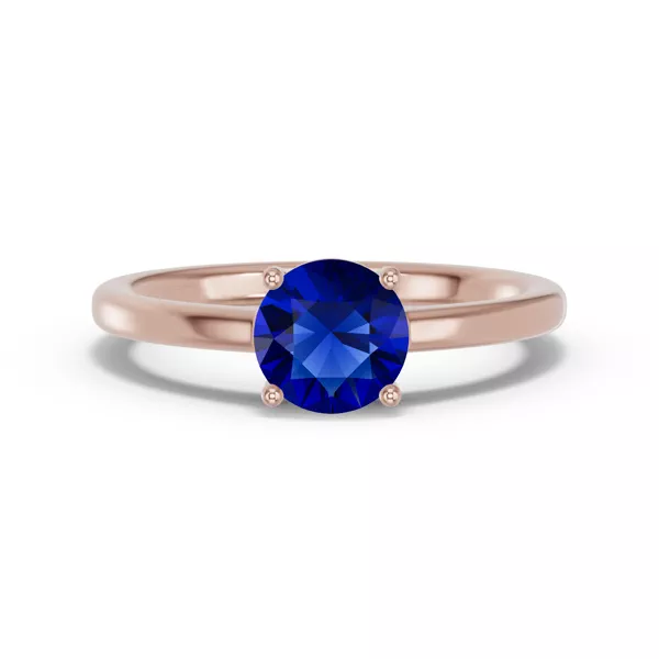 Round Sapphire East-West Ring