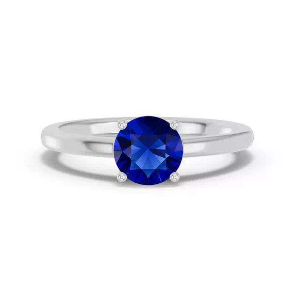 Round Sapphire East-West Ring