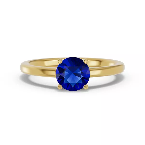 Round Sapphire East-West Ring