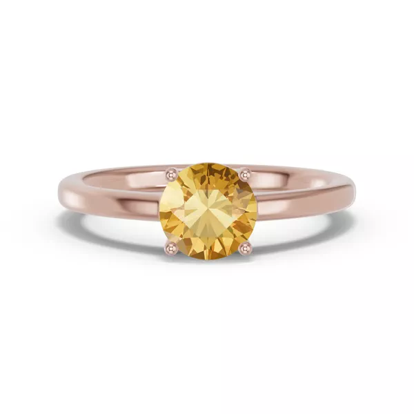 Round Citrine East-West Ring
