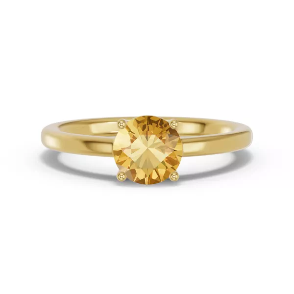 Round Citrine East-West Ring