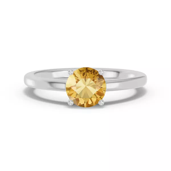 Round Citrine East-West Silver Ring