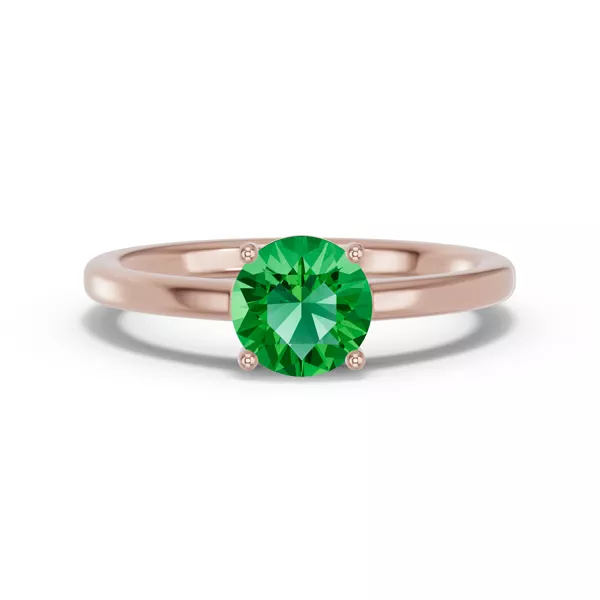Round Emerald East-West Ring
