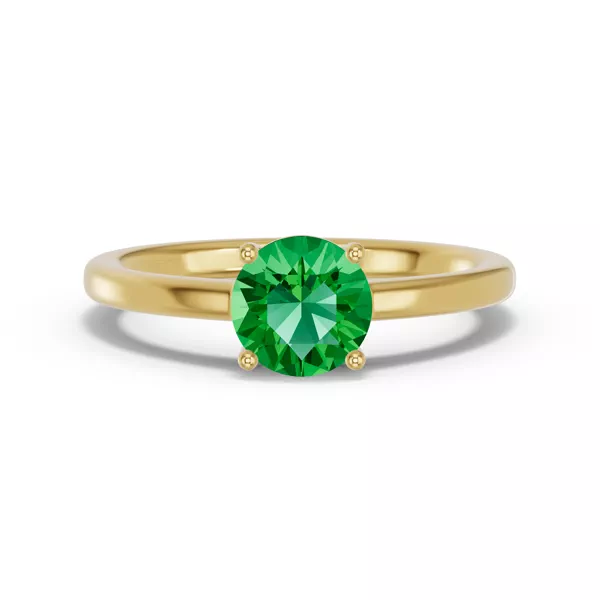 Round Emerald East-West Ring
